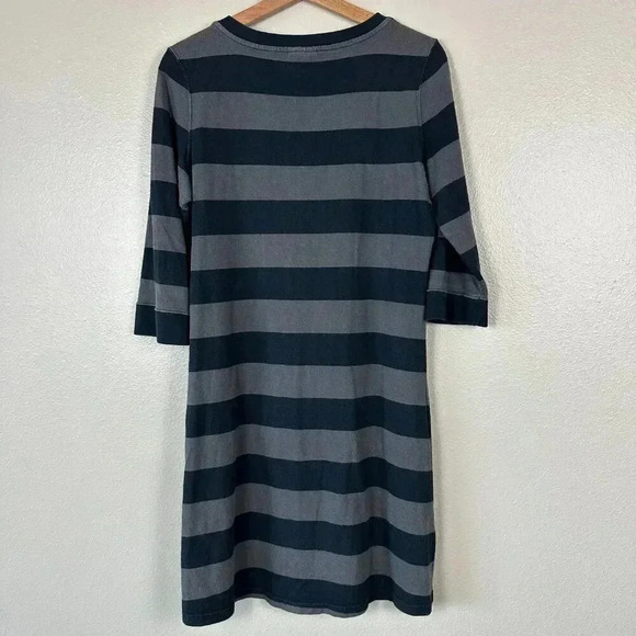 Patagonia Sender Stripe Dress Rugby Wednesday Addams Black Grey Women's Medium - Picture 4 of 4